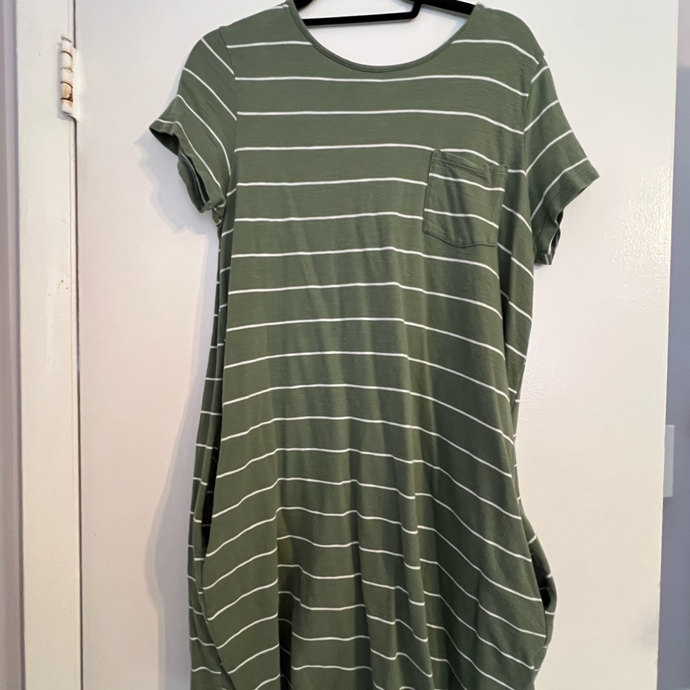 Style & Co. Green Striped Dress